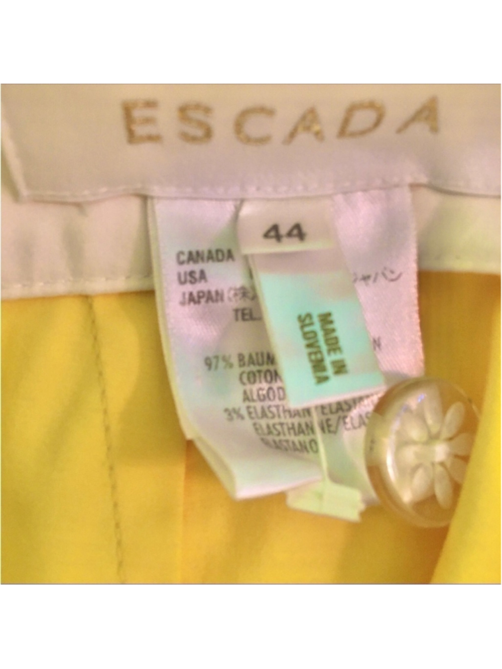 ESCADA 2 PIECE JACKET 43 AND PANTS 44 SET IN SUNFLOWER IN EXCELLENT CONDITION - Picture 11 of 16